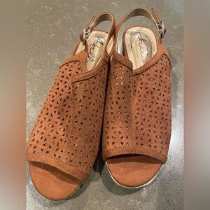 Rust Brown Abella Spirit Wedge Sandals